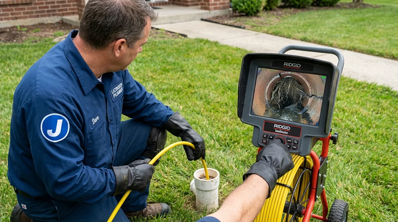 Sewer camera inspection being performed by Johns Plumbing LLC in Orland Park