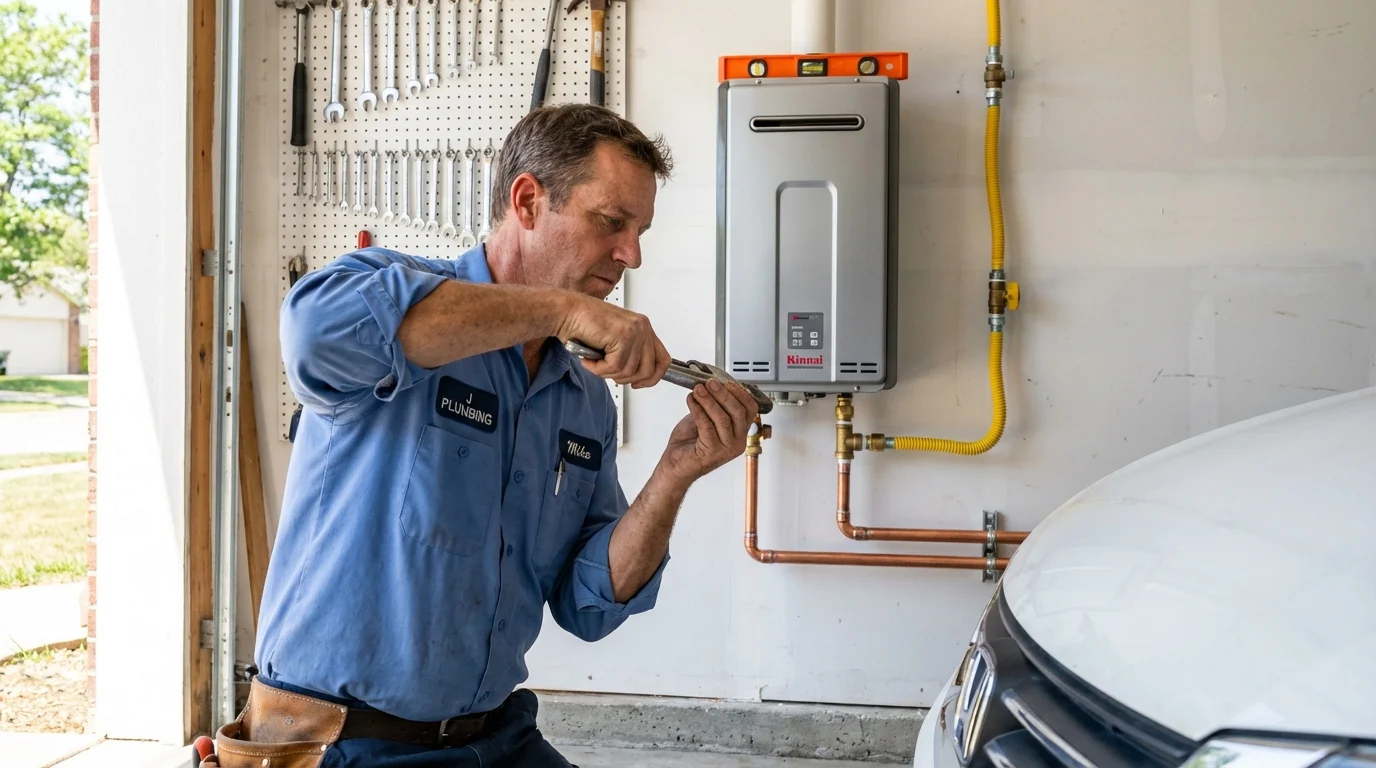 Tankless water heater installation by a Johns Plumbing LLC plumber in Orland Park